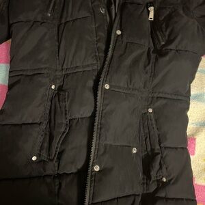 VINTAGE COAT WITH FUR ON THE INSIDE AND HOOD!